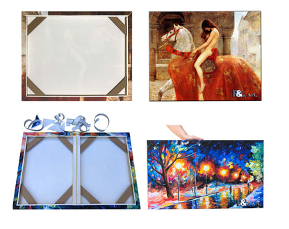 DIY Solid Wood Canvas Frame Kit with Stretch Bar - Customized Wooden Art Frames for Paintings - Easy-to-Build Canvas Stretching System - Wall Art & Oil Painting Accessories (12" x 12")