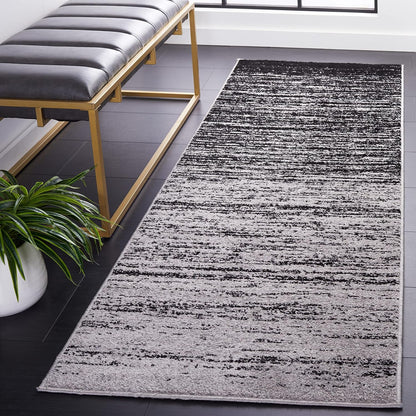 2'6" 10', (ADR113A) SAFAVIEH Adirondack Collection Runner Rug - x Silver & Black, Modern Ombre Design, Non Shedding