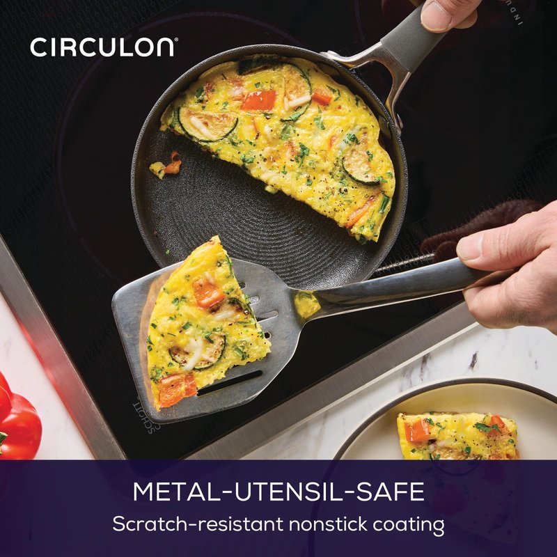 Circulon A1 Series with ScratchDefense Nonstick Induction Small Frying Pan for Eggs, Induction Cookware, Egg Pan, 6.25-Inch, Graphite