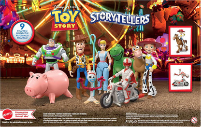 Mattel Toy Story Storytellers Figure Pack - 9 Figures & Vehicle Set | Woody, Buzz, Rex & More