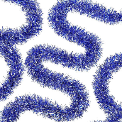 WILLBOND 50 Feet Christmas Tinsel Garland, Metallic Twist Garland for Christmas Tree Decorations, Wedding Birthday