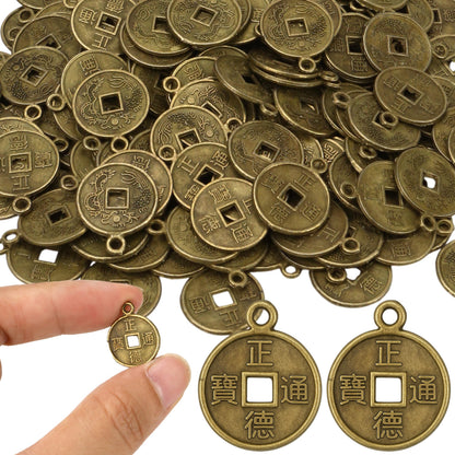 Bronze Chinese Coins – 190 PCS Ancient Antique Fashion Retro Jewelry Making Crafting Charms Findings Bulk for Bracelet Necklace Pendant Accessoires Lots Vintage Feng Shui Cash Arts Crafts Beading Tone