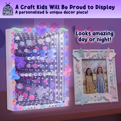 DIY Infinity Mirror Kit for Kids Age 6+ - Crafts for Girls 8-12 with Lights & Custom Letters - Creative10 Year Old Girl Birthday Gifts, Fun Gifts for 6 Year Old Girl, Creative Stem Toys for Ages 8-13