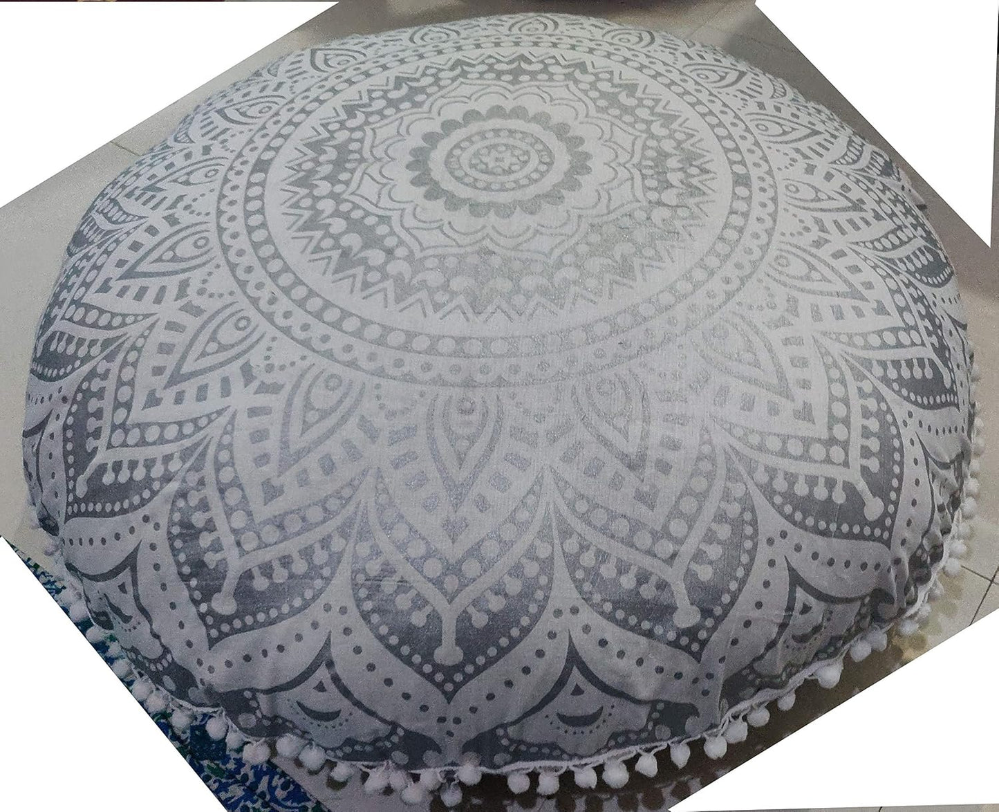 24" Large Round seat Floor Cushion Chair Ottoman Cover Pouf Pillow Meditation Floor Cushions for Adults Seating pouffe