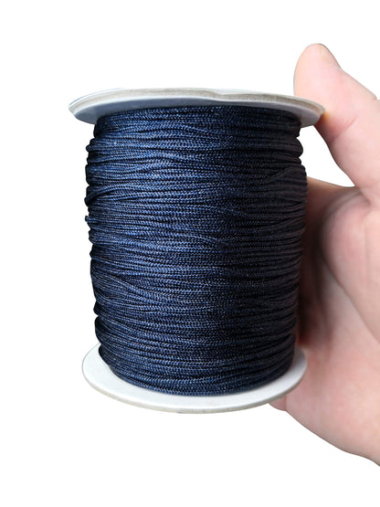 Nylon Braided Cord Thread 1.5mm x 175 Yards for Jewelry Making String Beading Shamballa Necklaces Bracelets Lift Shade Cord Window Blind Arts Crafts DIY Extra Strong (Navy Blue)