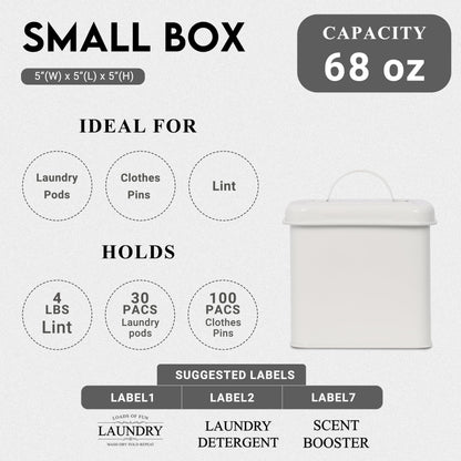 ZOES HOMEWARE 3-Set Laundry Room Organization and Storage | Modern Farmhouse Laundry Room Decor | Laundry Container for Organizing Laundry Pods, Laundry Powder, Dryer Sheets, Dryer Balls, Cream White