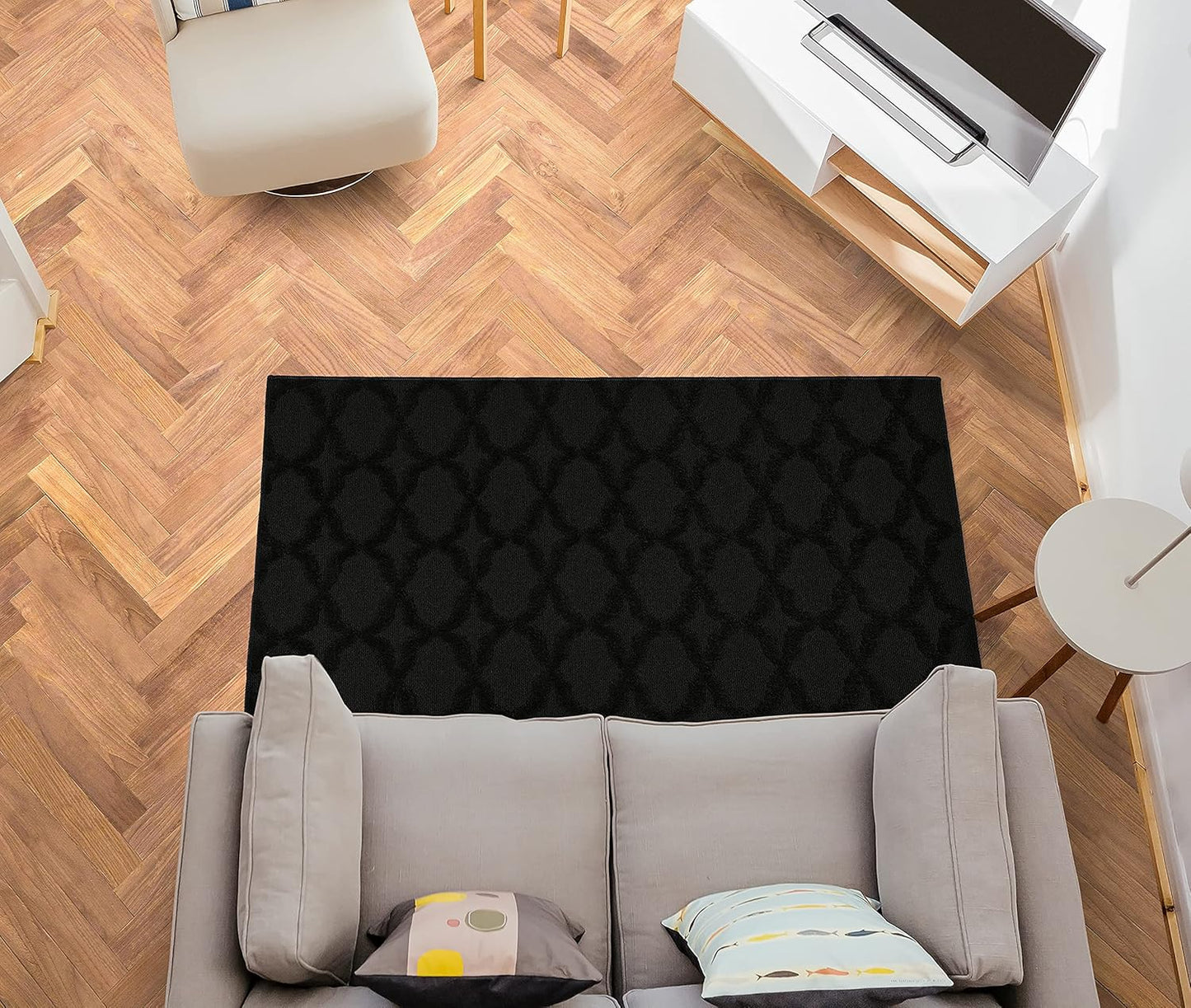 Garland Rug Sparta Area Rug 3-Feet by 5-Feet, Black
