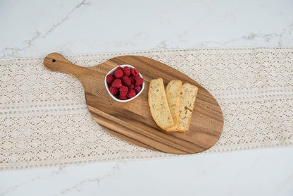 Lipper International Acacia Wood Oblong-Shape Paddle Board for Serving, 8-3/4" x 19-1/4"