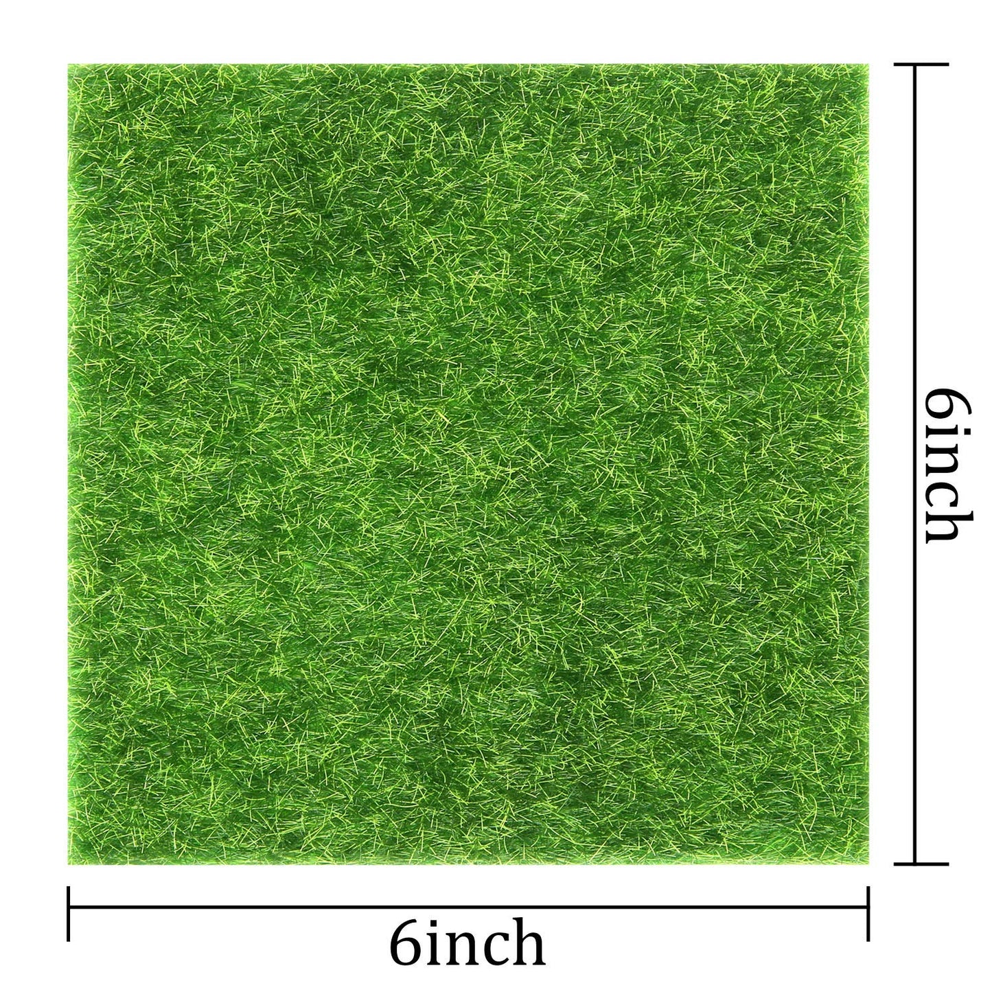 Elcoho 10 Pieces Fake Grass for Crafts Fairy Garden 6 x 6 Inches Artificial Garden Grass for Miniature Ornament Dollhouse DIY Decoration