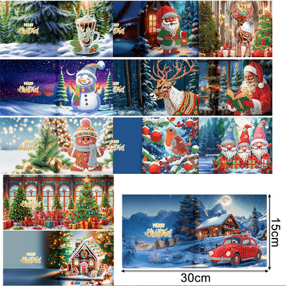 ycyingcheng Diamond Painting Greeting Cards, 5D Rhinestone Art Greeting Card for Hochday Festival Craft Gift Your Girlfriend Birthday Card Christmas Cards (DP078)