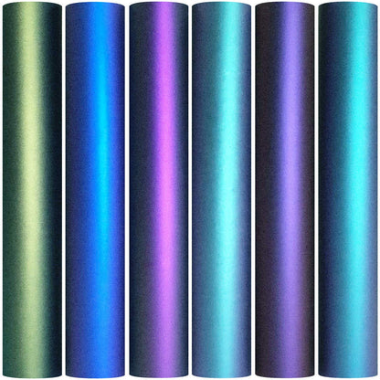 MiPremium Chameleon Heat Transfer Vinyl Iron On HTV Compatible with Cricut Air & Expression Silhouette Cameo & Other Cutters. Assorted Gradient Change Color Pack of 12 x 12" Inch (6 x Sheets)