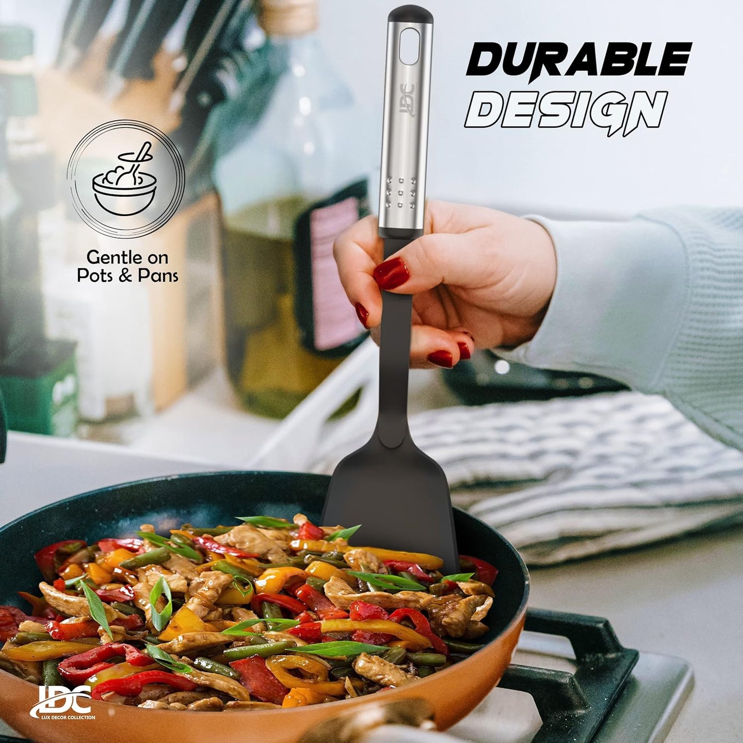 LDC Lux Decor 23 Pieces Kitchen Utensils Set, Non-Stick and Heat Resistant Cooking Tools and Gadgets