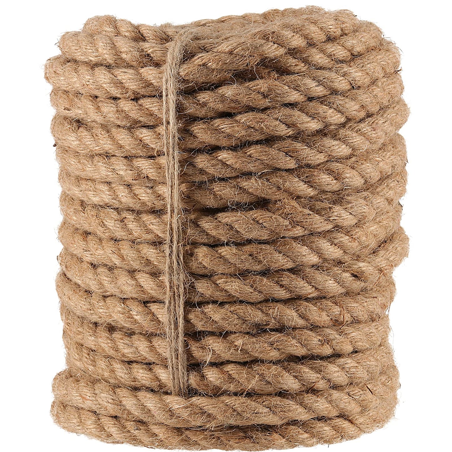 JAPCHET 164 Ft x 10MM Natural Jute Twine, 3/8 Inch Twisted Jute Rope Hemp Rope, Strong Burlap Cord for DIY Crafts Gardening Hammock Home Decorating Gift Wrapping