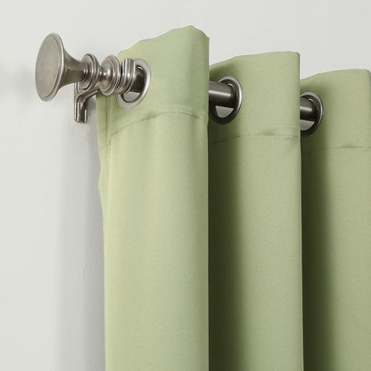 Sun Zero Soho Blackout Grommet Curtain Single Panel, 54" x 95", Sage Green, Energy Efficient
