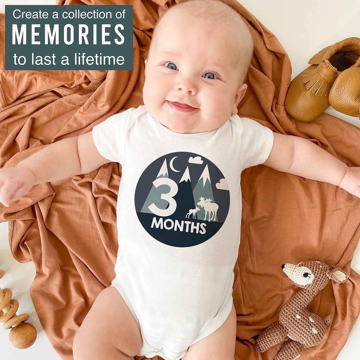 20 Monthly Baby Milestone Stickers Boy - Adventure Baby Monthly Milestone Stickers for Baby Boy, Milestone Baby Monthly Stickers, Baby Month Stickers for Baby Photo Props, Monthly Baby Stickers Boy