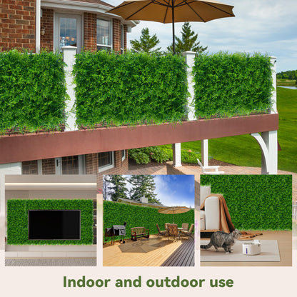 DOPGIB Greenery Faux Grass Wall Backdrop: 72"x144" (72 SQFT) UV-Anti Artificial Green Boxwood Panel for Patio Balcony Privacy & Ivy Fence Covering Privacy, Garden, Backyard Wall Backdrop Decor
