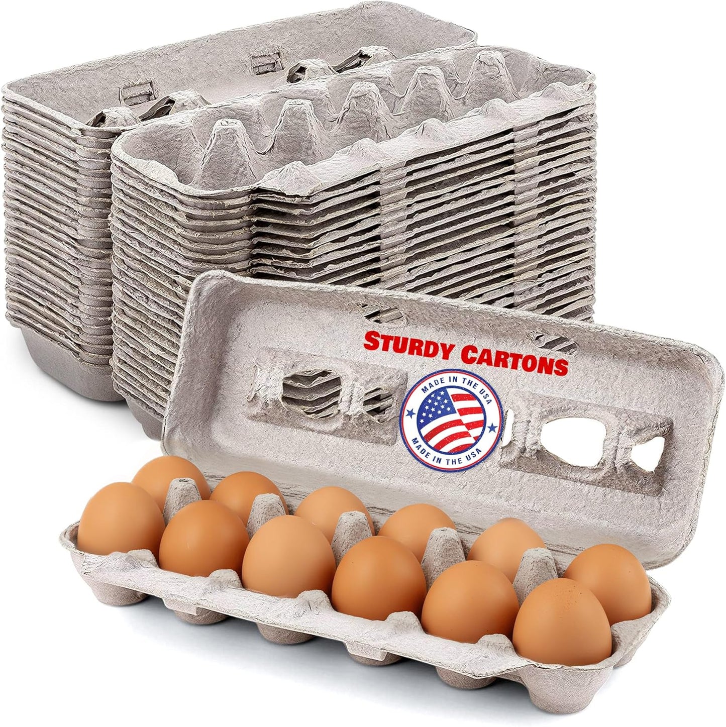 1 Dozen (25 MT Products Blank Natural Pulp Egg Cartons Bulk - Made in USA - Holds Up to Twelve Eggs - - Cardboard