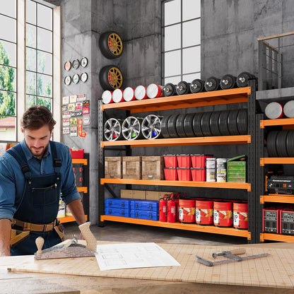 AFAIF Storage Shelves Heavy Duty, 6000LBS Metal Garage Shelving 24” Deep Storage Rack Shelf, Steel Tall Industrial Shelving, 4 Tier Adjustable Standing Shelf for Warehouse/Shop 79" W x 24" D x 79" H