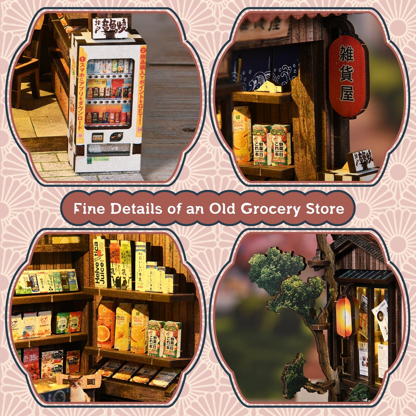 DIY Miniature House Kit, DIY Book Nook with LED Light | 3D Puzzles for Adults and Teens, Tiny House Building Kits for Bookshelf Decor, Relaxing Gift for Craft Lovers | Kasuga Grocery Store