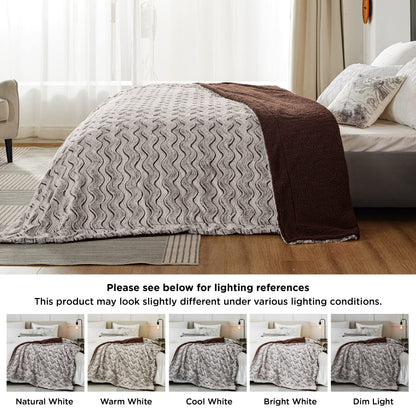 Bedsure Cozy Throw Blankets for Couch - Comfy Fuzzy Blankets and Throws，Warm Soft Plush Throws and Blankets for Sofa, Brown, 50x60 inches