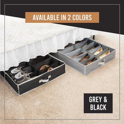 HOLDN' STORAGE Extra-Large Under Bed Shoe Storage Organizer - Fits Men's and Women's Shoes with Durable Cover