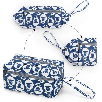 LUXJA Small Yarn Storage Bag, Portable Knitting Bag for Yarn Skeins, Crochet Hooks, Knitting Needles (up to 8 Inches) and Other Small Accessories (Sheep)