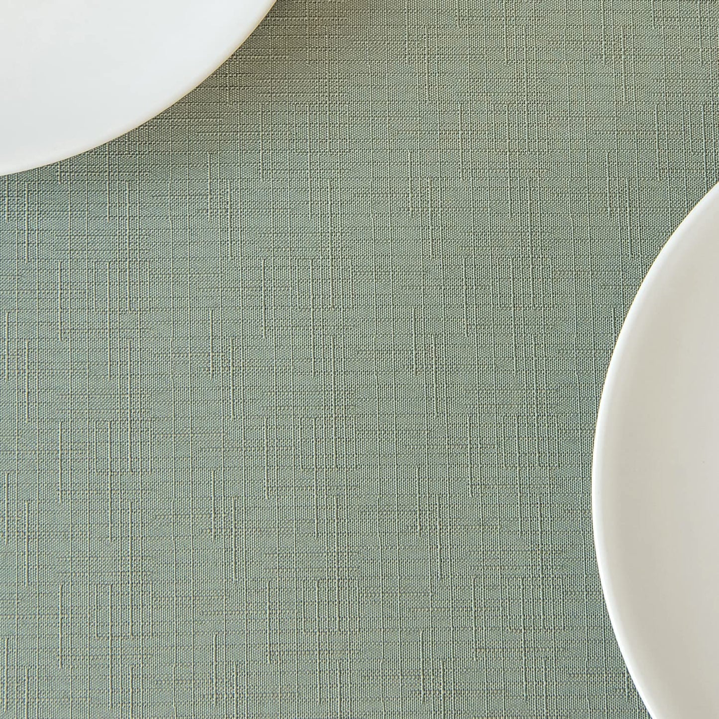 maxmill Rectangle Slubby Textured Tablecloth Waterproof Spillproof Wrinkle Free Table Cloth, Kitchen Dining Room Decoration, Fabric Table Cover for Holiday Party Dinner, 52 x 70 Inch, Sage Green