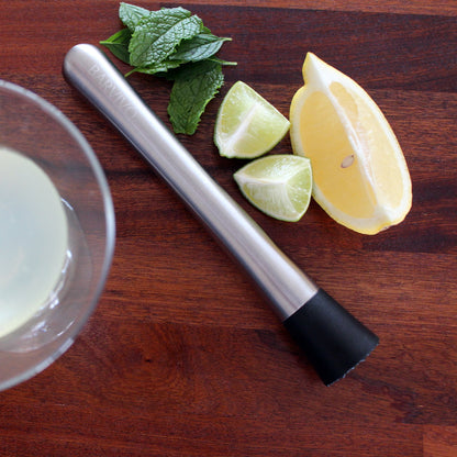 Barvivo Drink Muddler for Cocktails - 8 Inch Professional Stainless Steel Muddler - Durable Cocktail Muddler Set Drink Smasher & Mojito Muddler - Wine Accessories Ideal Valentines Day Gifts for Him