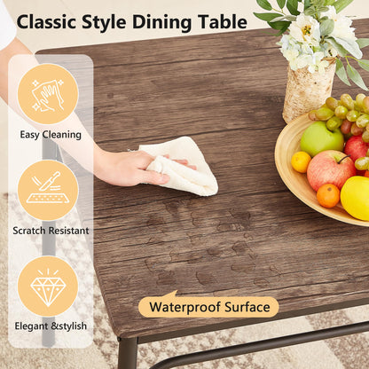 VECELO 3 Piece Dining Table Set for 2, Kitchen Table Set with 2 Chairs for Small Space, Space-Saving and Modern Design, Apartment, Easy to Assemble,Classic Brown
