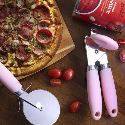 COOK WITH COLOR 7 Pc Kitchen Gadget Set, Stainless Steel Utensils with Soft Touch Handles, Pink