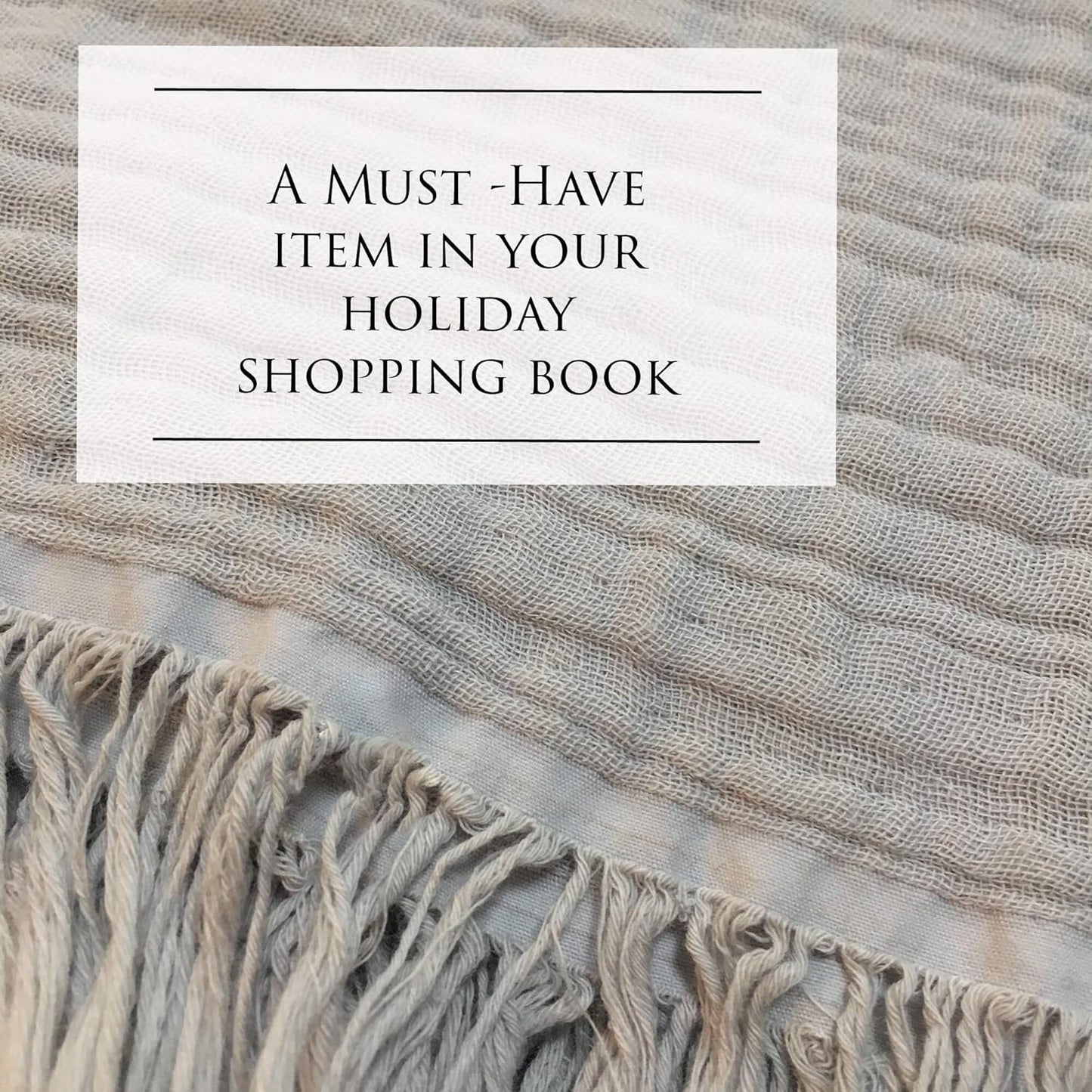 KyraHome 100% Organic 90"x104" King Cotton Blanket, Plant Dyed, Lightweight Gauze Muslin for Summer, Light Grey