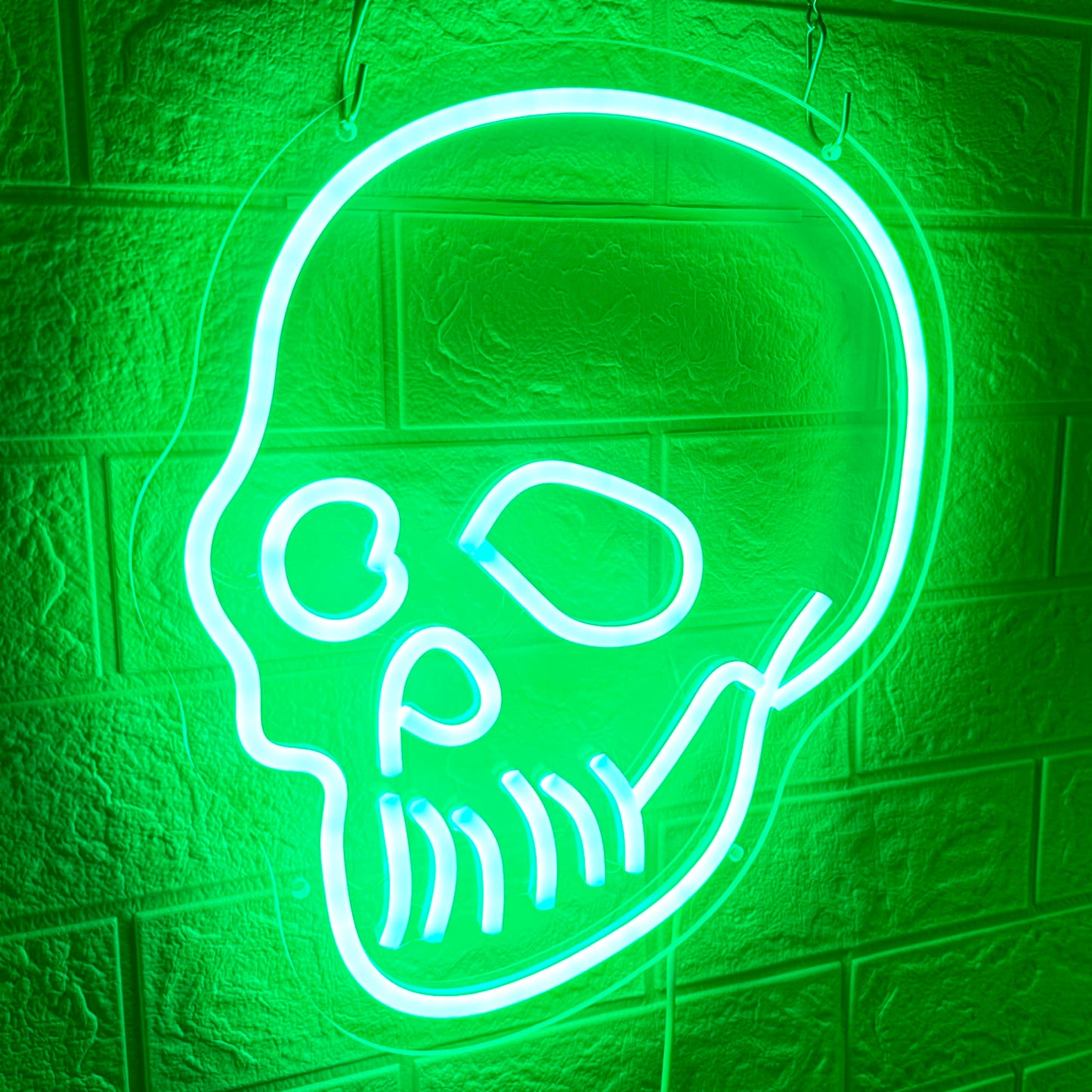Skull Neon Sign Green Skeleton Head LED Neon Signs Skull Wall Sign Neon Halloween Sign Skeleton Lights Sign for Bedroom Man Cave Game Room Halloween Decor Indoor
