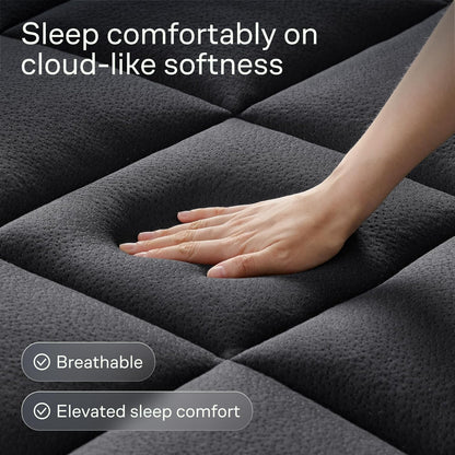 Niagara Sleep Solution Ultra Soft Mattress Topper - Bamboo Viscose Pillow Top for Back Pain Relief | Full Size, Black