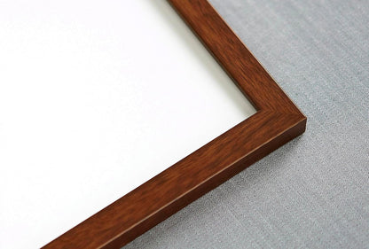 Poster Palooza 8x8 Brown Mahogany Finish Solid Pine Wood Picture Frame with UV Acrylic & Hanging Hardware