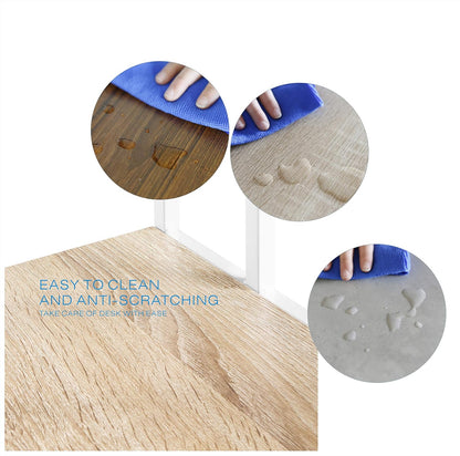 Compact Oak/Wht C Table for Sofa - Ideal Snack & Laptop Stand for Small Spaces