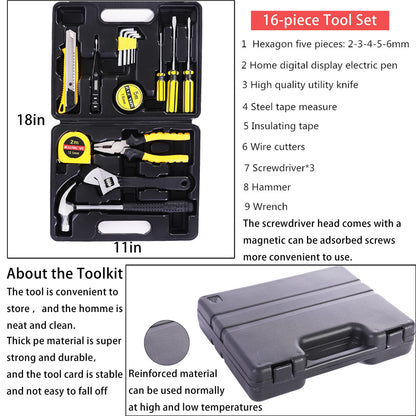 HAIPHAIK Emergency Roadside Kit for Car,Emergency Kits for Vehicles,Safety Kits for Cars, Car Jumper Cables Kit(11.8 Foot Upgrade) 124 Pcs,Tow Strap, Folding Survival Shovel,Car Tool Kit
