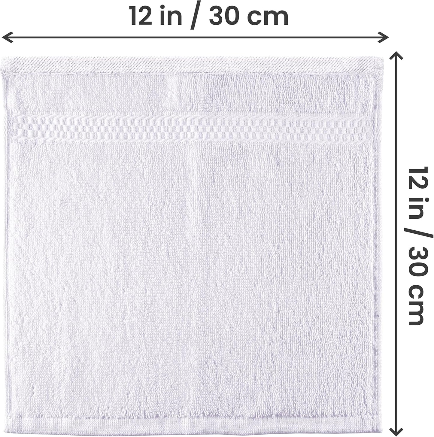 12 Pack Set, 12 12 Inches, 100% Utopia Towels Premium Wash Cloths by Cotton Ring Spun, Highly Absorbent and Soft Feel