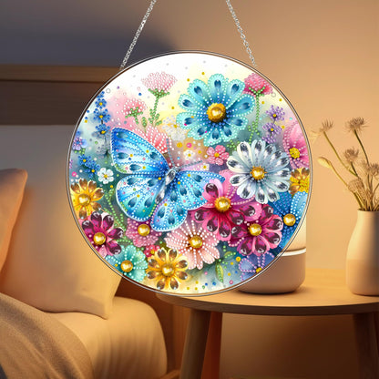 DIY Hanging Diamond Art Kit for Adults, 5D Acrylic Gem Art Window & Wall Pendant, Diamond Painting Ornament for Home Decor (Butterfly-2)