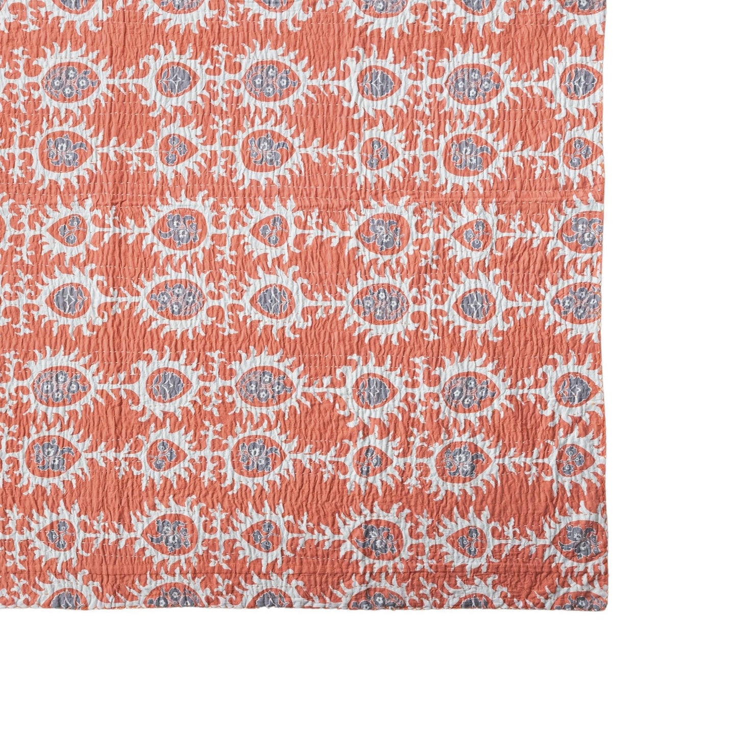Creative Co-Op Patterned Cotton Voile Throw, Orange