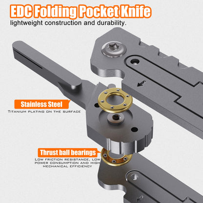 Folding Scalpel Knife-Small Keychain Knife Compact EDC Tool with 11 Replaceable Scalpel Blades-Stainless Steel Pocket Cutter for Packages,Boxes,Ropes&Crafts