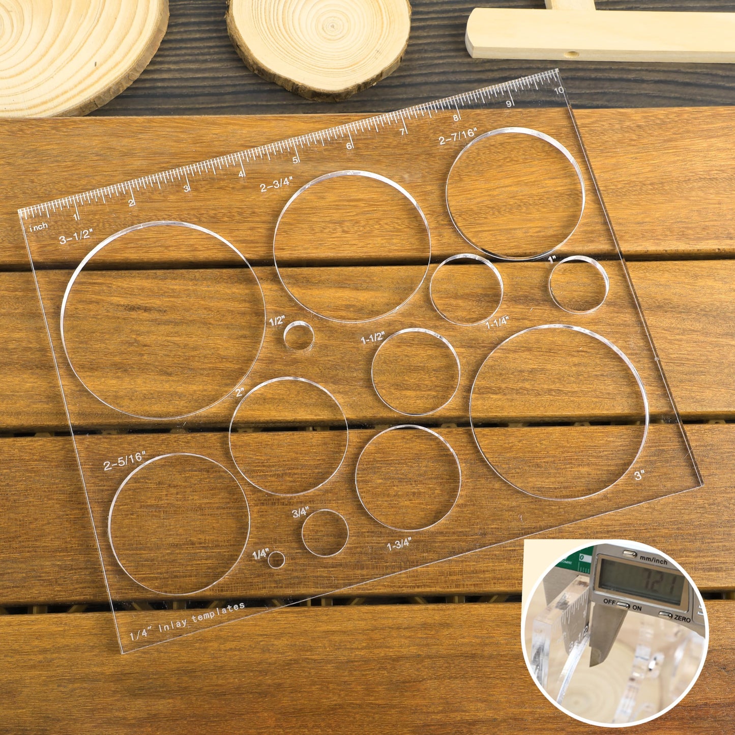 Soimuk Router Templates for Woodworking,Router Jig Circle Inlay Templates Decorative,13-in-1 Router Templates(10 * 7.8 inches)