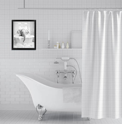 Elephant Wall Art by Animal | Funny Black and White Bathroom Decor | Framed 10" L x 8" W