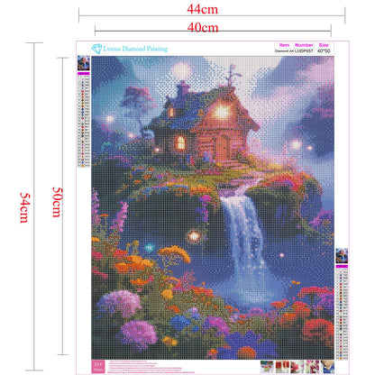 Lvmuu Large Landscape Scenery Diamond Art Kits for Adults Beginners, 5D DIY Full Round Drill Floral Waterfall Diamonds Art Kits Paint By Number Gem Art Craft Home Wall Decoration 40x50cm