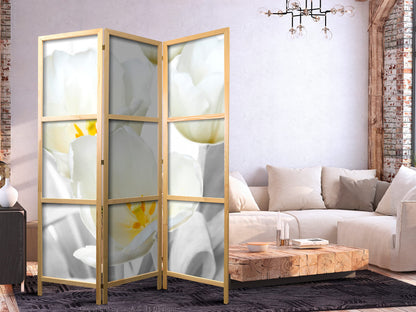 artgeist Japanese Room Divider Flowers 53 x 67 in - 3 Panel Folding Screen Japan Design Home Decoration Art Deco b-C-0395-z-b