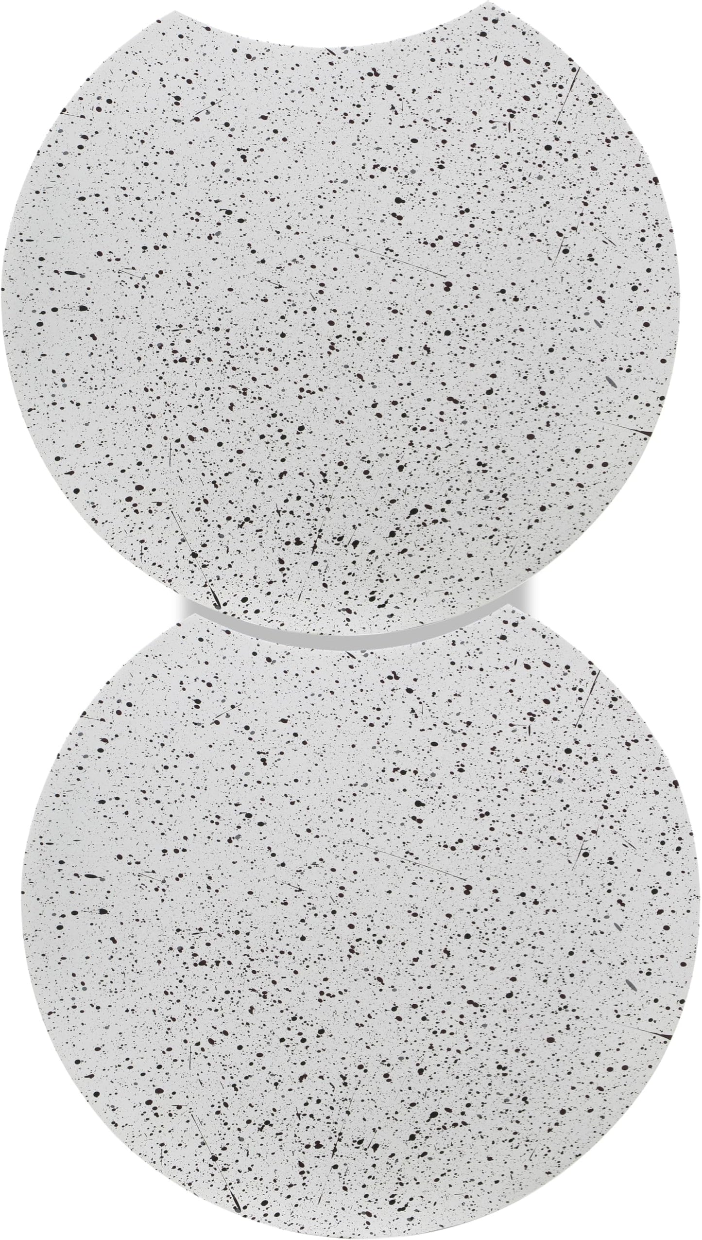 Meridian Furniture 99084White-2C Dimple Collection Modern | Contemporary End Table with White Terrazzo Pattern, Iron Metal, Modular, 28" W x 15.75" D x 18" H, White, Set of 2