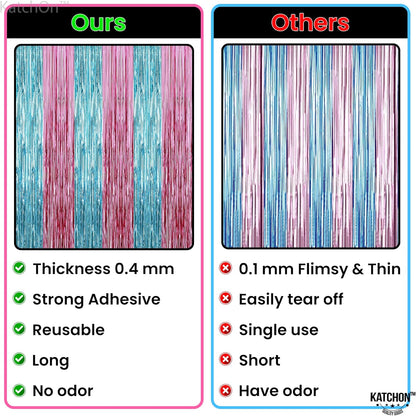 KatchOn XtraLarge Pink and Blue Streamers, 3.2 x 8 Ft, Pack of 2 for Gender Reveal Decorations