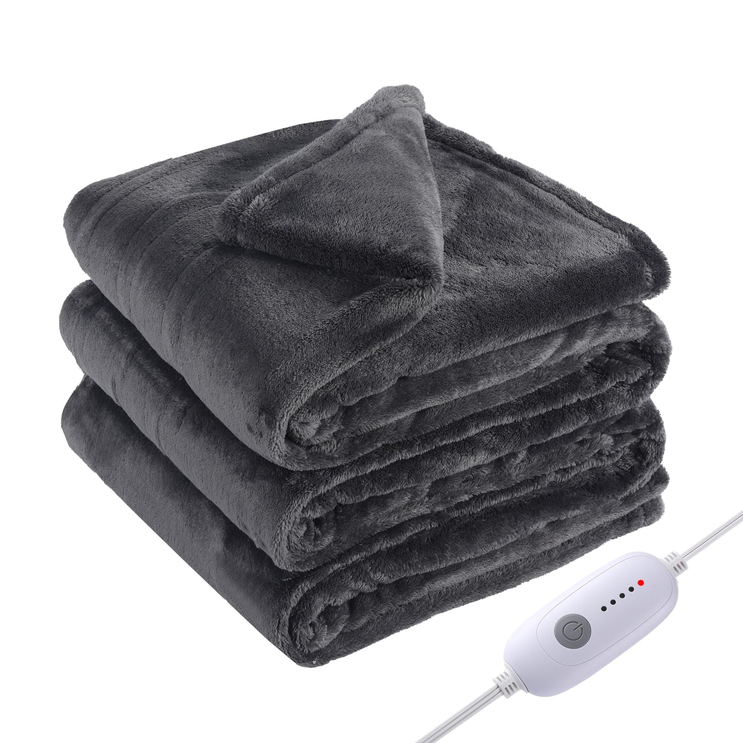 Electric Heated Blanket Full Size 72"x84", Cozy Large Oversized, 5 Heating Levels & 10 Hours Auto Off, Cozy for Bed, Sofa, & Office, Machine Washable, Purple