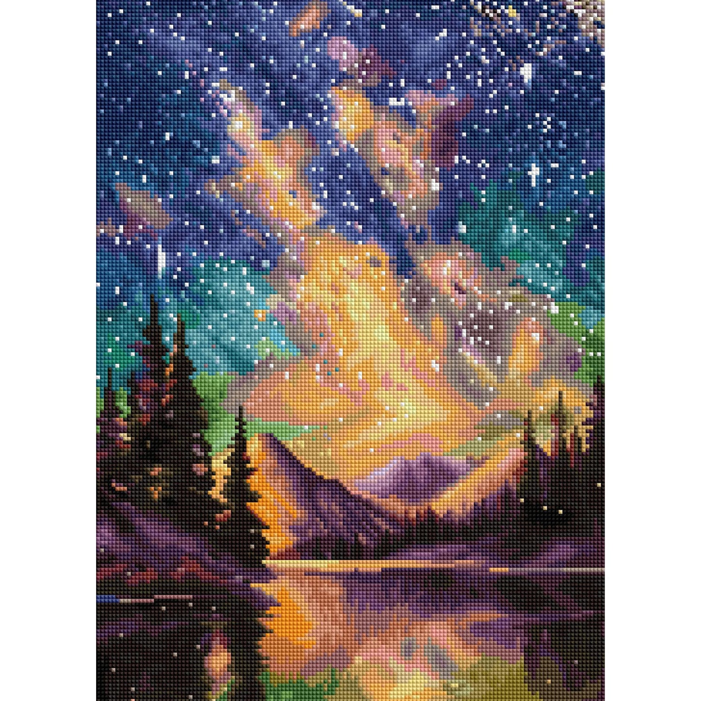 DIAMOND ART CLUB Starry Night - Night Music Diamond Painting Kit, Fun DIY Crafts for Adults, Square Diamond Art Canvas, 13" x 18" (33 cm x 46 cm)