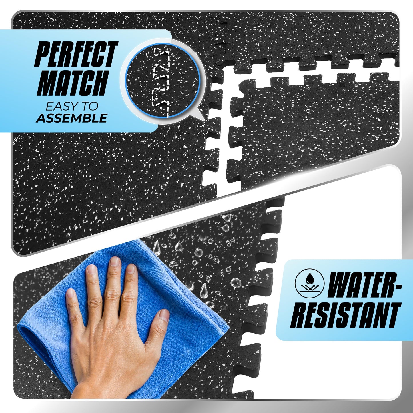 Foam Interlocking Rubber Top EVA Foam Exercise Mat 72 Sq Ft