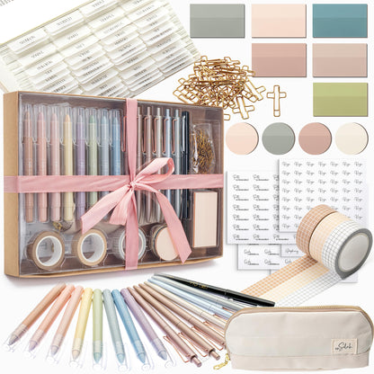 Mr. Pen- Bible Journaling Set (Selah Collection), Complete Faith Journaling Kit with Highlighters, Pens, Sticky Notes, Tabs, Washi Tape & Pouch for Bible Study, Prayer, Mothers Day Gift